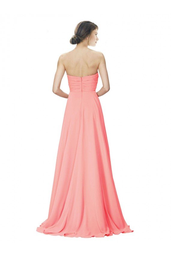 Shop Strapless Chiffon Bridesmaid Dress with Ruched Sweetheart Neckline Sydney