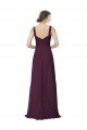 Shop Long Chiffon Bridesmaid Dress with Ruched Criss Cross V-Neck Bodice Sydney
