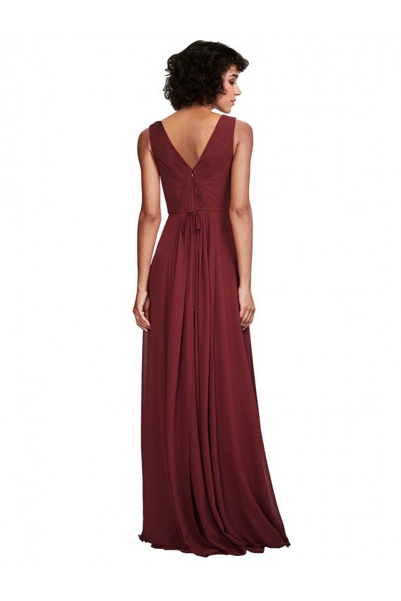 Shop Sleeveless V-Neck Pleated Chiffon Bridesmaid Dress Sydney