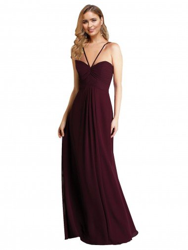 Shop Long Chiffon Bridesmaid Dress with Sweetheart Neckline Sydney