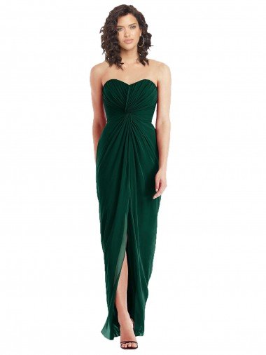 Shop Twist Front Draped Chiffon Bridesmaid Dress with Slit Sydney
