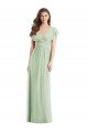 Shop Flutter Sleeves Draped Wrap V-Neck Chiffon Bridesmaid Dress Sydney