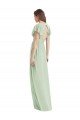Shop Flutter Sleeves Draped Wrap V-Neck Chiffon Bridesmaid Dress Sydney