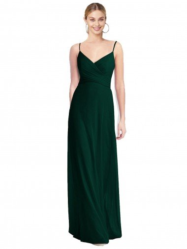 Shop Wide V-Neck Long Spaghetti Strap Chiffon Bridesmaid Dress Sydney
