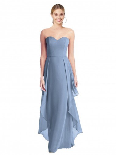 Shop Strapless Chiffon Bridesmaid Dress with Skirt Overlay Sydney