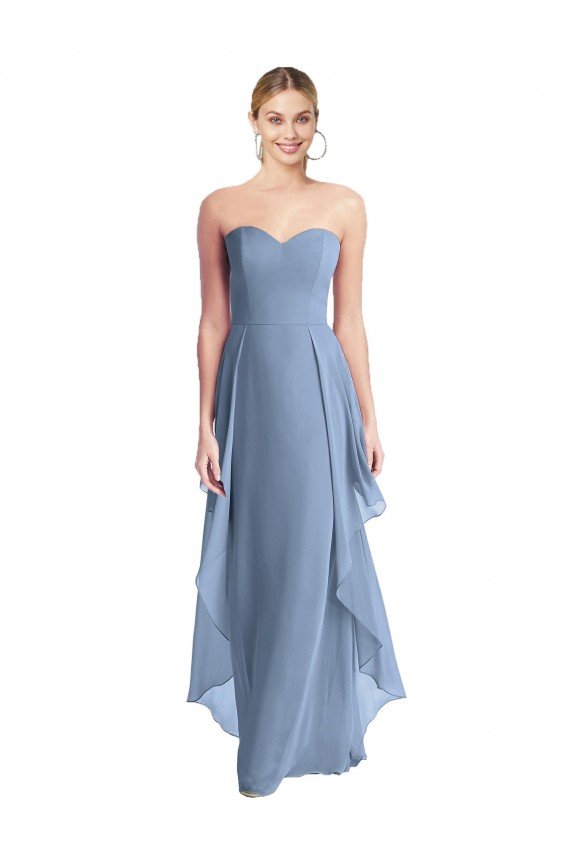 Strapless Chiffon Bridesmaid Dress with Skirt Overlay Sydney
