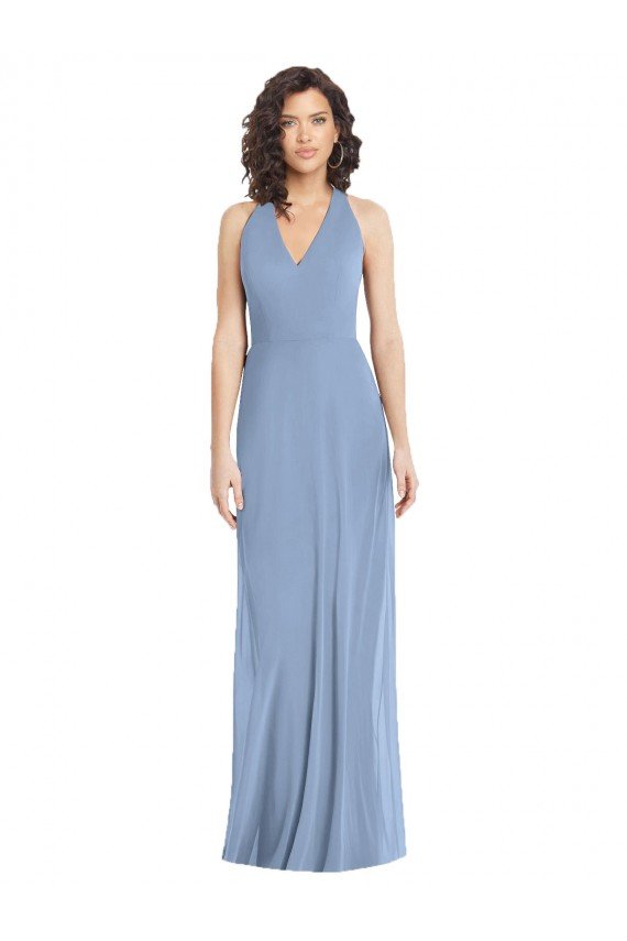 Shop V-Neck Halter Back Straps Chiffon Formal Bridesmaid Dress Sydney
