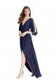 Shop Split Sleeves Backless Chiffon Maxi Bridesmaid Dress Sydney