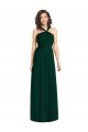 Draped Halter Neck Long Chiffon Bridesmaid Dress with Low Back Sydney