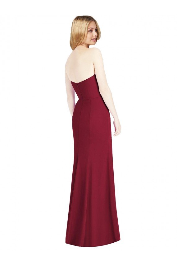 Shop Strapless Chiffon Trumpet Bridesmaid Dress with Front Slit Sydney