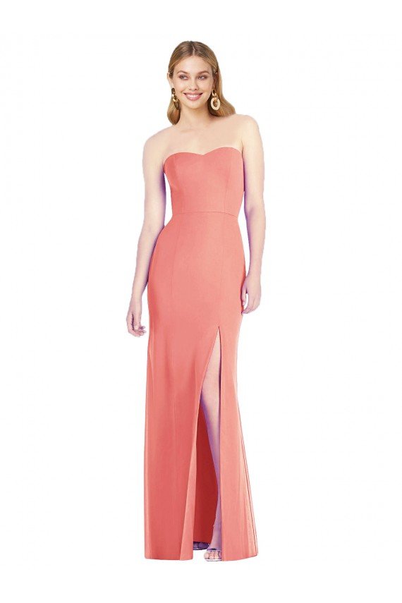 Shop Strapless Chiffon Trumpet Bridesmaid Dress with Front Slit Sydney
