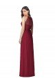 Shop Halter Neck Full-Length Shirred Chiffon Bridesmaid Dress Sydney