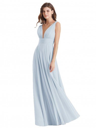 Shop Plunge Deep V-Neckline Low Back Chiffon Bridesmaid Ress Sydney