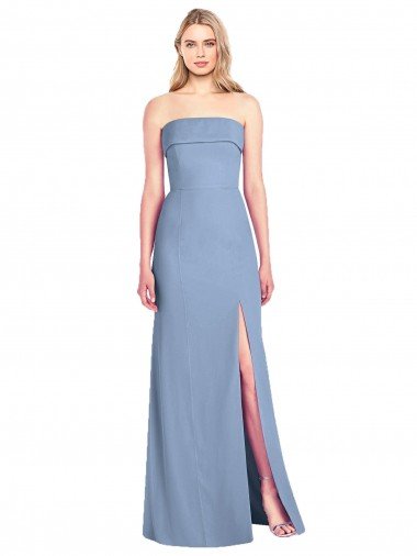 Shop Trumpet Full Length Strapless Chiffon Bridesmaid Dress with Slit Sydney