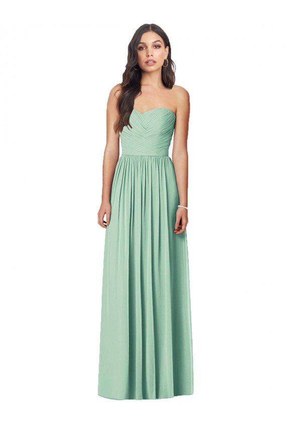 Shop Draped Sweetheart Strapless Long Chiffon Bridesmaid Dress Sydney