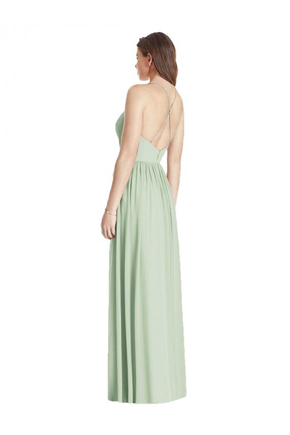 Shop Criss Cross Strap Backless Maxi Long Chiffon Bridesmaid Dress Sydney