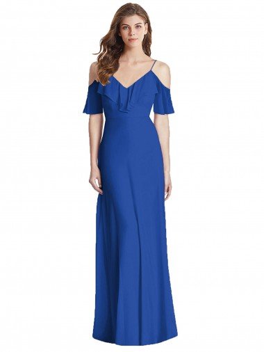 Shop Ruffled Cold-Shoulder Chiffon Maxi Bridesmaid Dress Sydney