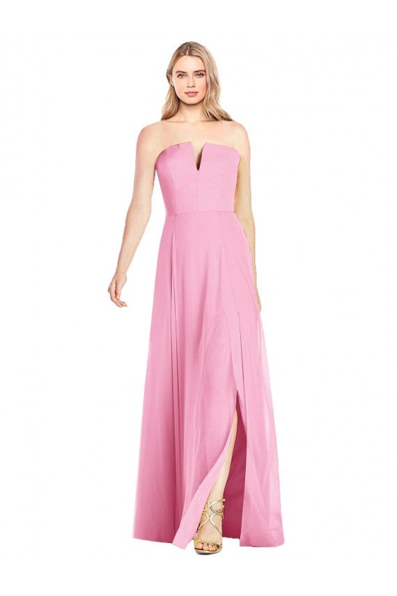 Shop Strapless Notch Chiffon Maxi Bridesmaid Dress Sydney