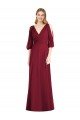 Shop Draped V-Neck Bell Sleeves V-Back Chiffon Bridesmaid Dress Sydney