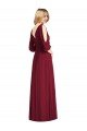 Shop Draped V-Neck Bell Sleeves V-Back Chiffon Bridesmaid Dress Sydney