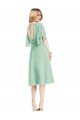Shop Open Back Flutter Sleeves Cocktail Length Chiffon Bridesmaid Dress Sydney