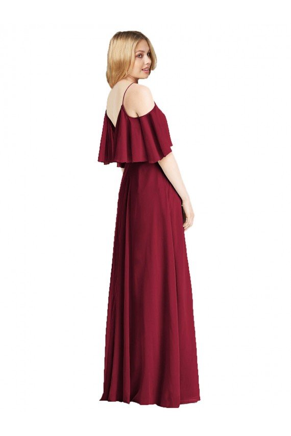 Shop Spaghetti Straps V-Neck Chiffon Bridesmaid Dress with Sash Tie Sydney