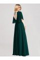 Shop Full-Length Flutter Sleeves Plunging V Back Chiffon Bridesmaid Dress Sydney