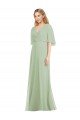 Shop Full Length Lux Chiffon Flutter Sleeves Bridesmaid Dress Sydney