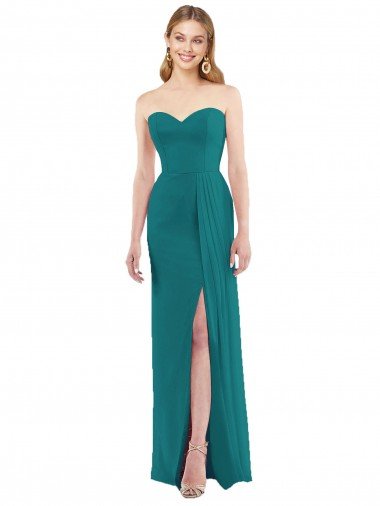 Sweetheart Neckline Lux Chiffon Bridesmaid Dress with Side Slit Sydney