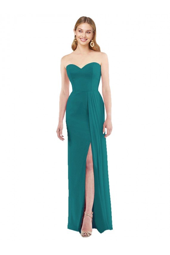 Shop Sweetheart Neckline Lux Chiffon Bridesmaid Dress with Side Slit Sydney