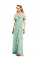 High Low Off the Shoulder Wrap Chiffon Bridesmaid Dress  Sydney