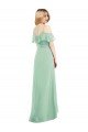 High Low Off the Shoulder Wrap Chiffon Bridesmaid Dress  Sydney