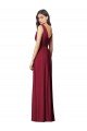 Draped V-Neck Shirred Chiffon Maxi Bridesmaid Dress Sydney