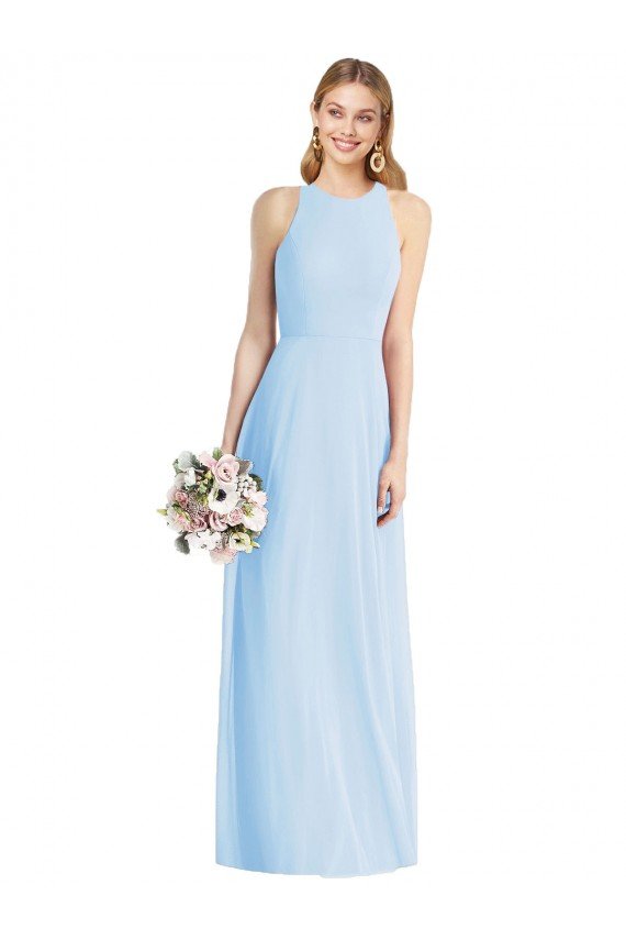 Shop Sleeveless Halter Chiffon Maxi Bridesmaid Dress Sydney