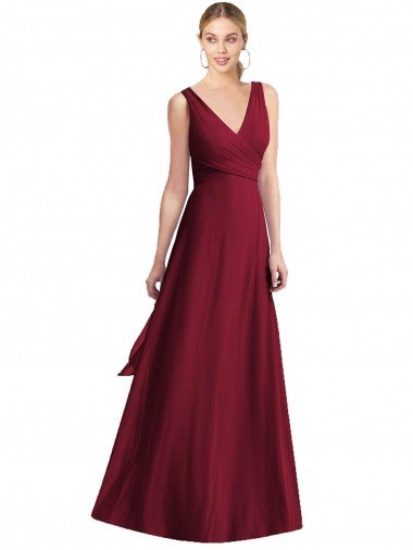 Sleeveless V-Neck Chiffon Wrap Bridesmaid Dress Sydney