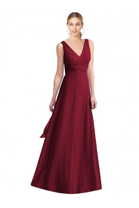 Sleeveless V-Neck Chiffon Wrap Bridesmaid Dress Sydney