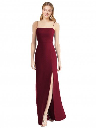 Shop Tie-Back Cutout Trumpet Chiffon Bridesmaid Dress with Front Slit Sydney