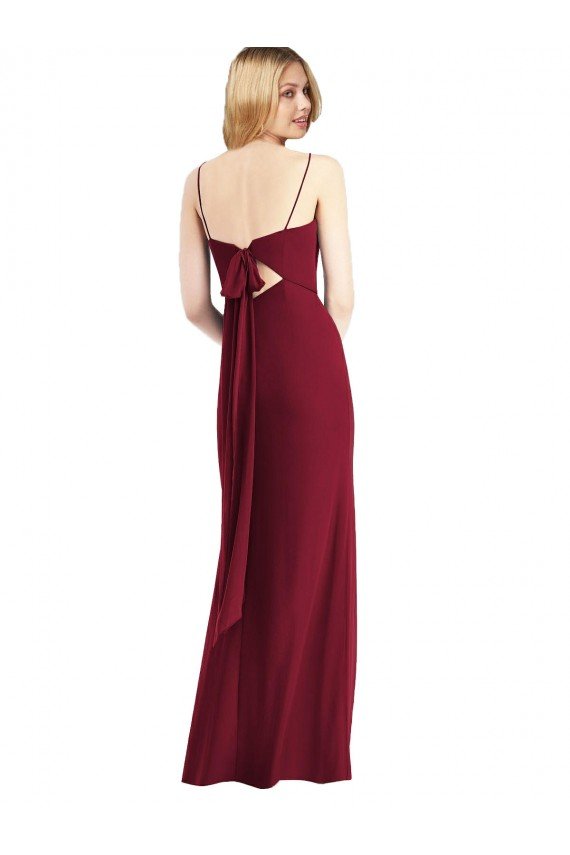 Shop Tie-Back Cutout Trumpet Chiffon Bridesmaid Dress with Front Slit Sydney