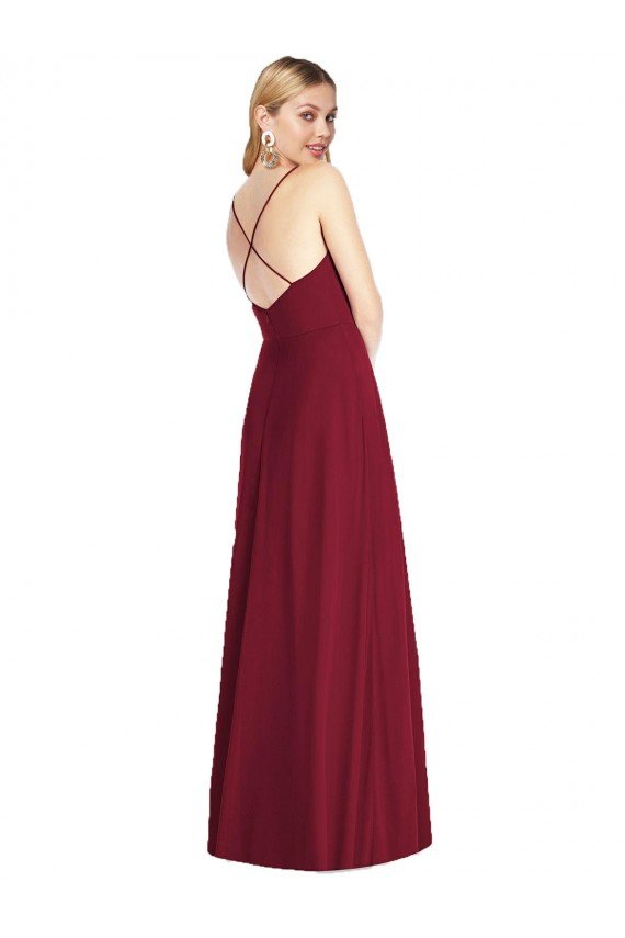 Shop Criss Cross Back A-Line Chiffon Maxi Bridesmaid Dress Sydney
