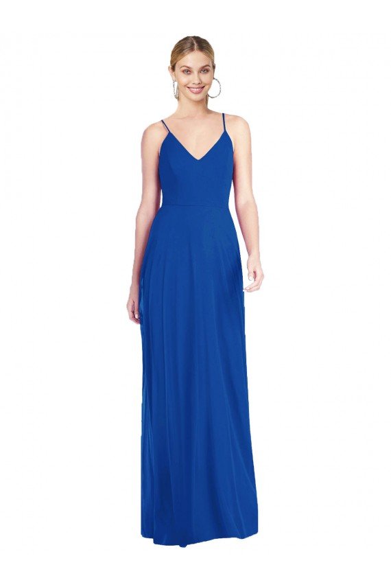 Shop Criss Cross Back A-Line Chiffon Maxi Bridesmaid Dress Sydney