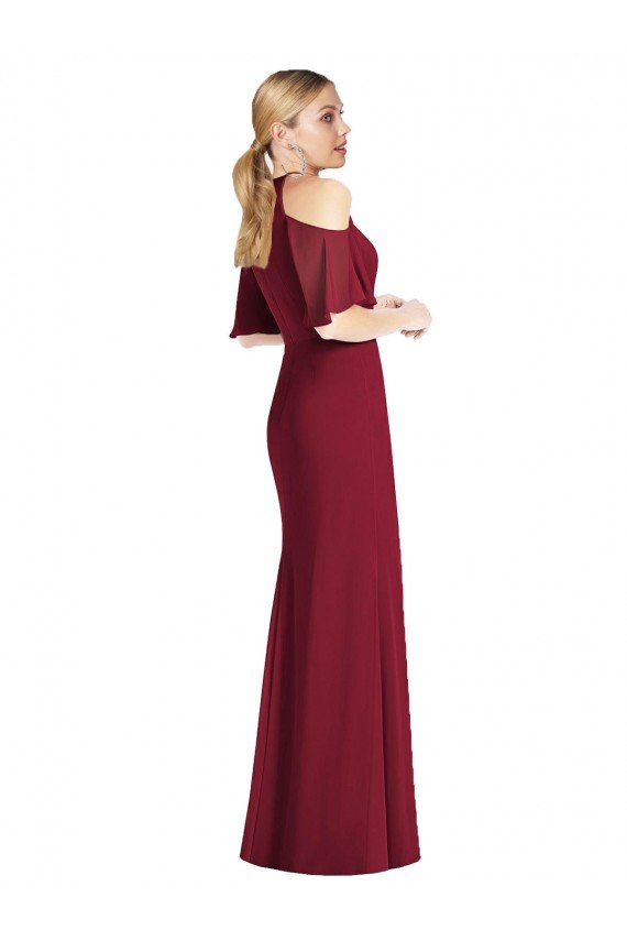 Shop Ruffle Cold-Shoulder Mermaid Chiffon Maxi Bridesmaid Dress Sydney