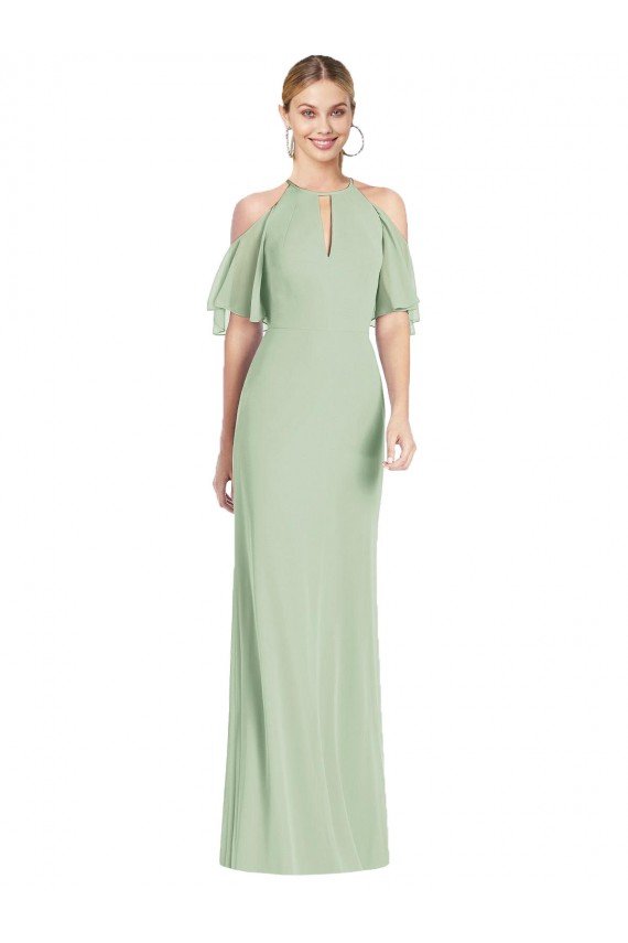 Shop Ruffle Cold-Shoulder Mermaid Chiffon Maxi Bridesmaid Dress Sydney
