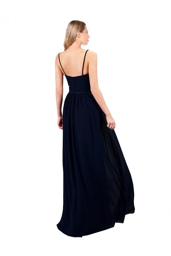 Shop Draped A-Line Chiffon Formal Bridesmaid Dress with Spaghetti Straps and High Slit Sydney