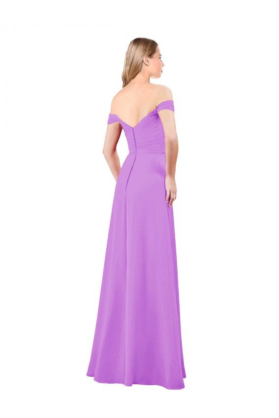 Shop Off The Shoulder Draped Sleeves A-Line Chiffon Bridesmaid Dress Sydney