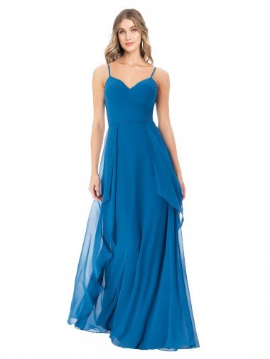 Shop Simple Sweetheart Chiffon Bridesmaid Dress with Cascading Overlay Sydney