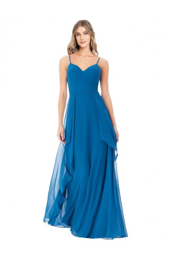 Shop Simple Sweetheart Chiffon Bridesmaid Dress with Cascading Overlay Sydney