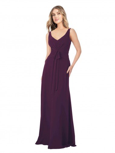 Shop Long Chiffon Bridesmaid Dress with Front Bow Sydney