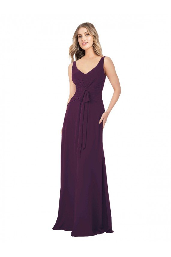 Shop Long Chiffon Bridesmaid Dress with Front Bow Sydney