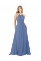 Shop Draped High Neck Keyhole Back Bridesmaid Dress with Front Slit Sydney