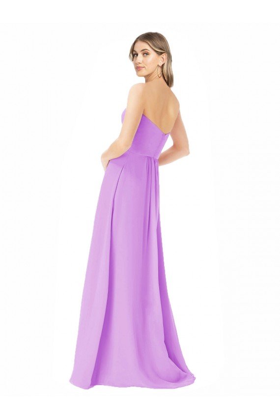 Shop Draped Strapless Floor Length Chiffon Bridesmaid Dress Sydney